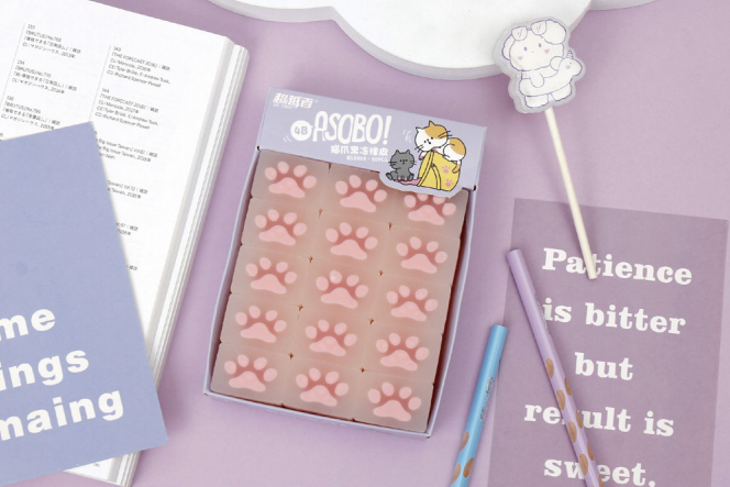 猫爪小号果冻橡皮