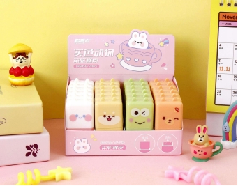 实色动物滚轮擦橡皮