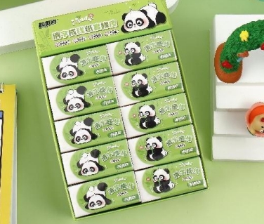 熊喵胖达消字成线纸套橡皮