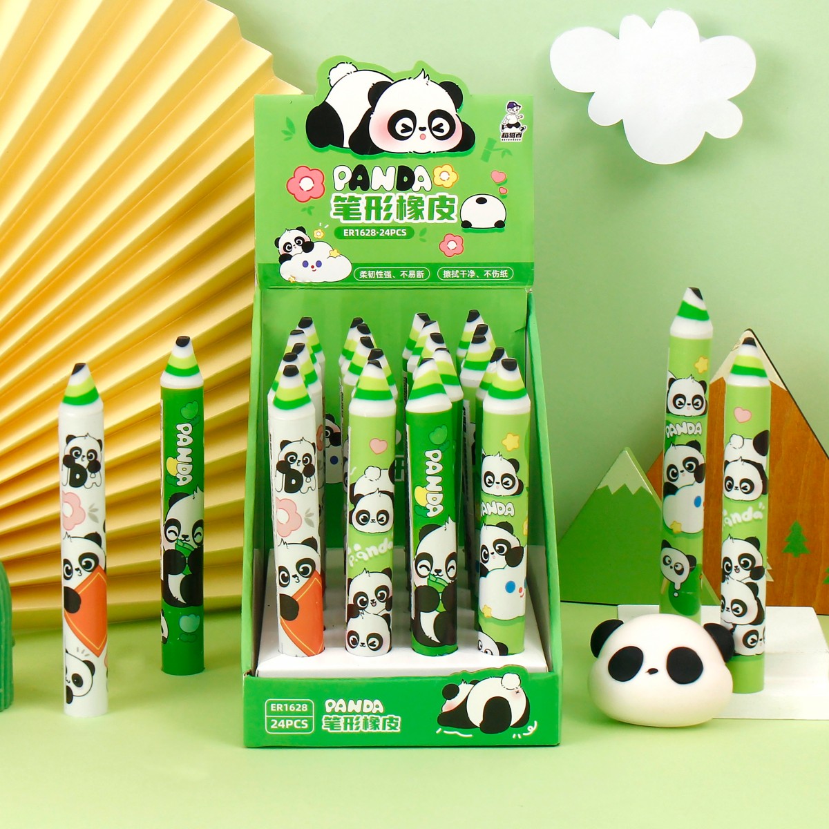 熊喵胖达笔形橡皮