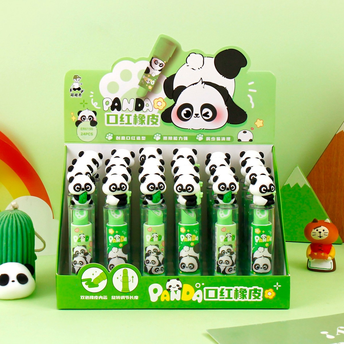 熊喵胖达口红橡皮