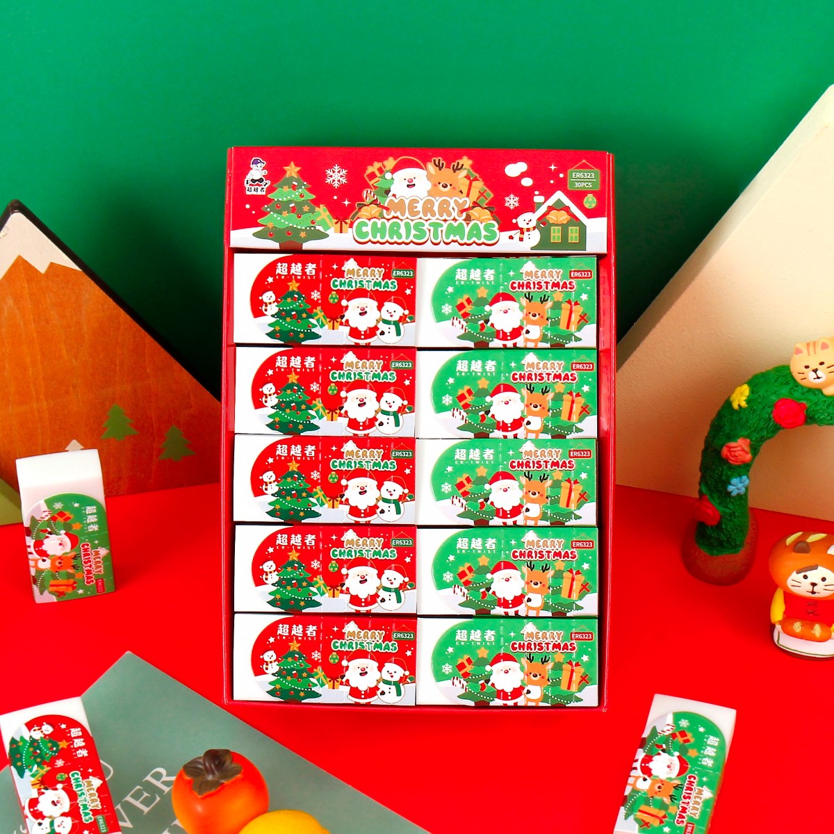 圣诞快乐纸套橡皮